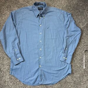 Nautica Men's Blue Vintage Oxford Long Sleeve Dress Shirt ~ 16 1/2 ~ 34/35